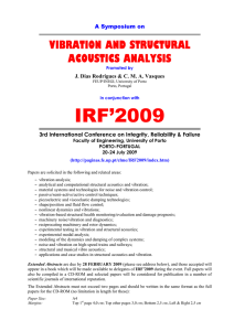 IRF’2009 VIBRATION AND STRUCTURAL ACOUSTICS ANALYSIS
