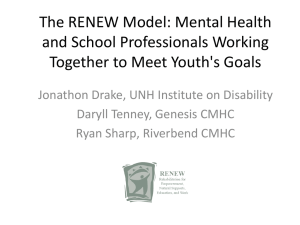 The RENEW Model: Mental Health and School Professionals Working