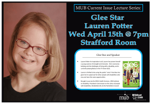 MUB Current Issue Lecture Series: Glee Star and Speaker 