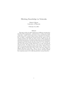 Eliciting Knowledge in Networks Dimitri Migrow University of Warwick February 24, 2014