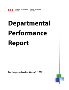 Departmental Performance Report For the period ended March 31, 2011