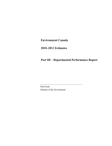 Environment Canada 2010–2011 Estimates Part III – Departmental Performance Report