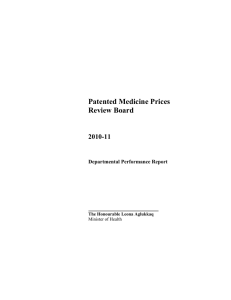 Patented Medicine Prices Review Board 2010-11