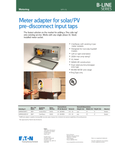 Meter adapter for solar/PV pre-disconnect input taps Metering