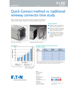 Quick-Connect method vs. traditional wireway connector time study B-LINE SERIES