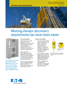 Meeting elevator disconnect requirements has never been easier BUSSMANN SERIES