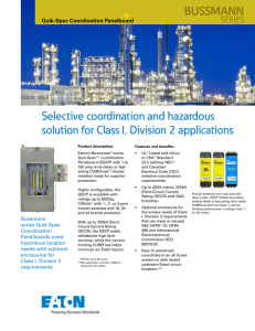 Selective coordination and hazardous solution for Class I, Division 2 applications BUSSMANN SERIES