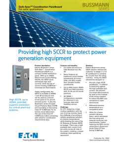 Providing high SCCR to protect power generation equipment