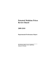 Patented Medicine Prices Review Board 2009-2010