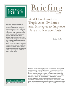 Oral Health and the Triple Aim: Evidence and Strategies to Improve