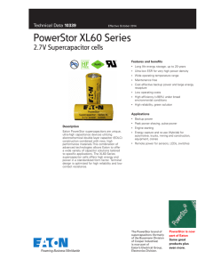 PowerStor XL60 Series 2.7V Supercapacitor cells Pb HF