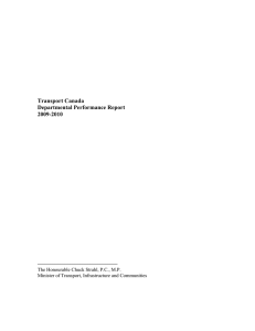 Transport Canada Departmental Performance Report 2009-2010