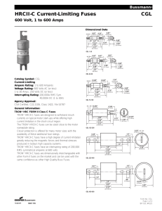 HRCII-C Current-Limiting Fuses CGL 600 Volt, 1 to 600 Amps Bussmann