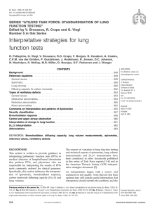 SERIES ‘‘ATS/ERS TASK FORCE: STANDARDISATION OF LUNG FUNCTION TESTING’’