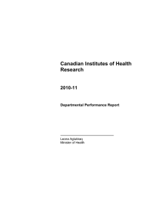 Canadian Institutes of Health Research 2010-11