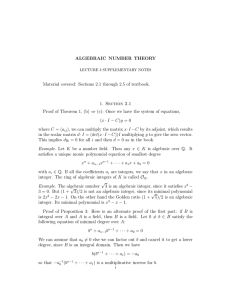 ALGEBRAIC  NUMBER  THEORY 1.  Section  2.1
