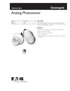 Analog Photosensor Greengate Technical Data Overview