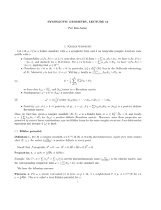 SYMPLECTIC  GEOMETRY,  LECTURE  14 1.  K¨