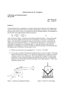 Solution Homework #5:  Springback 2.008 Design and Manufacturing II Spring 2004