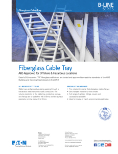 Fiberglass Cable Tray B-LINE SERIES ABS Approved for Offshore &amp; Hazardous Locations