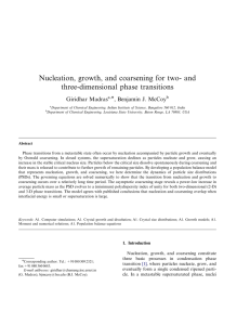 Nucleation, growth, andcoarsening for two- and three-dimensional phase transitions ARTICLE IN PRESS