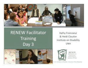 RENEW Facilitator  Training Day 3 Kathy Francoeur