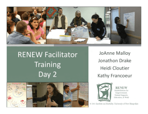 RENEW Facilitator  Training Day 2 JoAnne Malloy