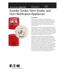 Exceder Strobe, Horn Strobe, and Horn Notification Appliances TD001017EN Description