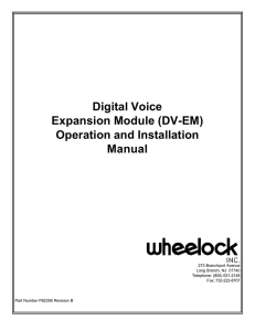 Digital Voice Expansion Module (DV-EM) Operation and Installation Manual