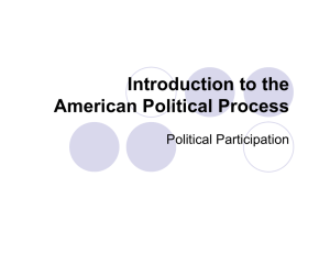 Introduction to the American Political Process Political Participation
