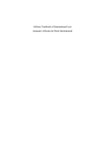 African Yearbook of International Law Annuaire Africain de Droit International