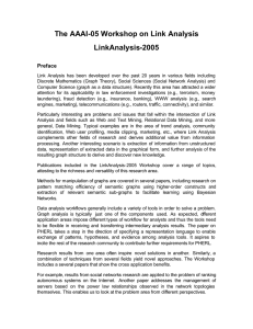 The AAAI-05 Workshop on Link Analysis  Preface