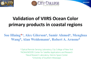 Validation of VIIRS Ocean Color primary products in coastal regions  Soe Hlaing