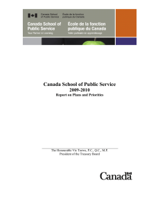 Canada School of Public Service 2009-2010 Report on Plans and Priorities