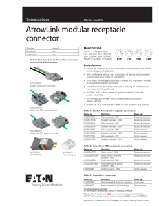 ArrowLink modular receptacle connector Description Design features