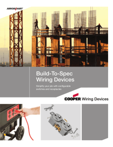 Build-To-Spec Wiring Devices Simplify your job with configurable switches and receptacles