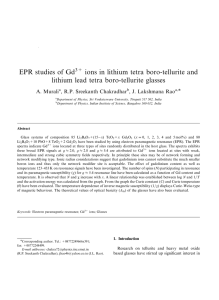EPR studies of Gd ions in lithiumtetra boro-tellurite and ARTICLE IN PRESS