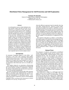 Distributed Meta-Management for Self-Protection and Self-Explanation Catriona M. Kennedy