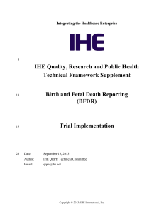 IHE Quality, Research and Public Health Technical Framework Supplement (BFDR)