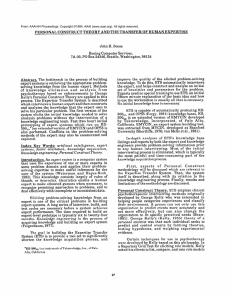 PERSONAL  CONSTRUCT  THEORY  AND  THE  TRANSFER... John  H. Boose Boeing  Computer  Services,