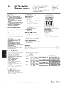 EVLPF(B) – Exit Sign Fluorescent Luminaire