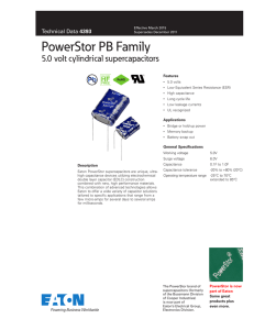 PowerStor PB Family 5.0 volt cylindrical supercapacitors Pb HF