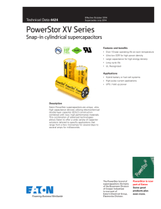 PowerStor XV Series Snap-in cylindrical supercapacitors Pb HF