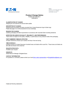 Product Change Notice PCN#: EE-PCN15011 10/22/2015