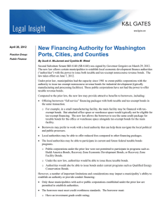 New Financing Authority for Washington Ports, Cities, and Counties