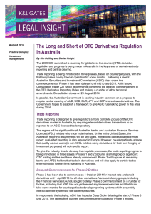 The Long and Short of OTC Derivatives Regulation in Australia