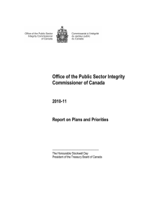 Office of the Public Sector Integrity Commissioner of Canada 2010-11
