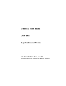 National Film Board 2010-2011 Report on Plans and Priorities