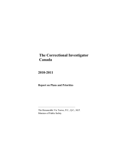 The Correctional Investigator Canada 2010-2011
