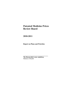 Patented Medicine Prices Review Board 2010-2011